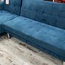 Beautiful blue plush L-Shape sofa Image 4
