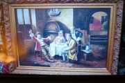 Tavern Scene  - Antique Frame Reproduction Print