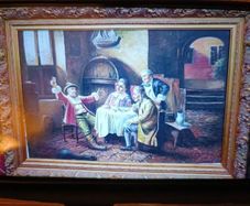 Tavern Scene  - Antique Frame Reproduction Print