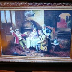 Tavern Scene  - Antique Frame Reproduction Print