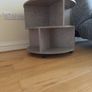 Modern Round Coffee Table with Wheels & Smart Storage (60cm, Concrete Effect) Image 2