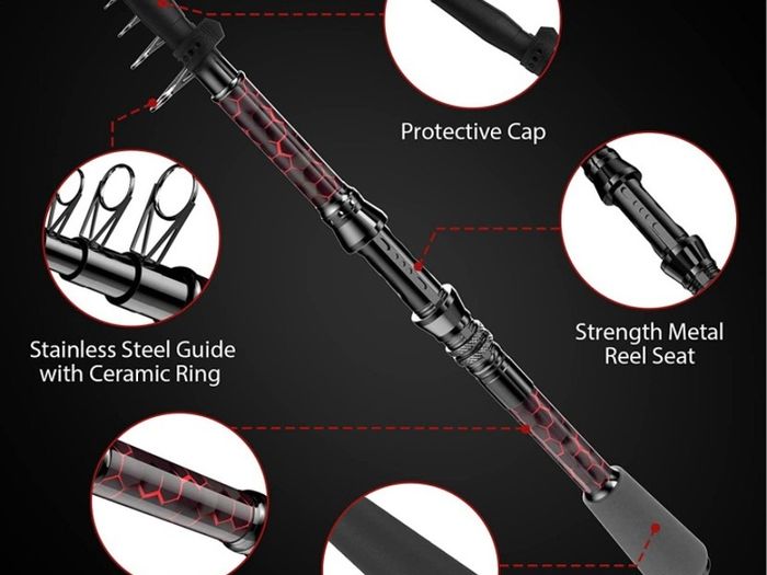 Fishing Rod and Reel Combos, Unique Design With X-Warping Painting, Carbon Fiber Telescopic Fishing Rod with Reel Combo Kit with Tackle Box, Best gift for Fishing Beginner and Angler (FREE POSTAGE)