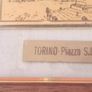 SMALL FRAMED TURIN-Piazza S, Carlo Certificate din GUARANTEE The work reproduced here is guaranteed in gold leaf GI OREFICERIA CINZANO TORINO Image 2