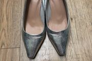 low heels metallic gold