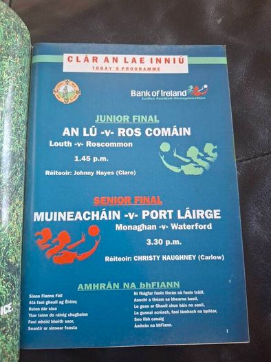 Gaa Ladies All Ireland Football Final 1998 Senior And Junior