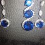 18 KT White Gold Filled Pendant and Earrings Image 5