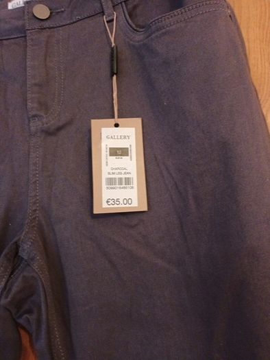 Gallery  Charcoal Slim Leg Jeans.  S. 12.  B.N.W.T.