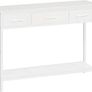 Console Table with 3 Fabric Drawers, Narrow Console Table with Open Shelf, 97 cm L Slim Entryway Table, Couch Table, for Hallway, Living Room, Bedroom, White Image 5