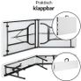 Beer tent set, foldable, 2 beer benches, 1 beer table, plastic handle, white, marquee set, camping garden furniture Image 3