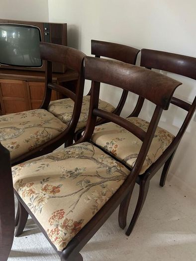 Set of Regency Style Mahogany Bar Back Dining Chairs