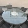Ratan table and chairs with fire pit Image 2