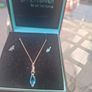 Solid 925 Silver Ladies Chain and Earrings Set Image 2