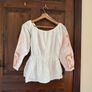 Cotton white shirt with with delicate pink embroidery Image 2