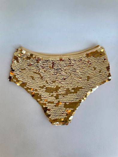 Vintage Leg Avenue Gold Sequin Hotpants Size S