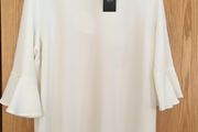 NEXT Cream Blouse Top 20 with Fluted Sleeve