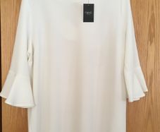 NEXT Cream Blouse Top 20 with Fluted Sleeve