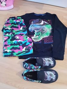 Next Gaming Pyjamas Age 10 yrs & Matching Slippers Uk 3