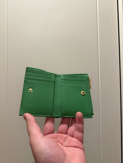Oroton Margot Mini 10 Credit card zip wallet women green vintage