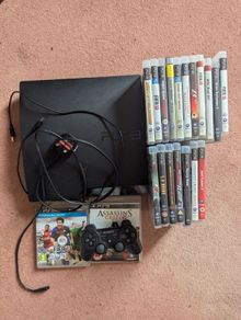 Sony PlayStation 3 Slim (CECH-2503B) + Original Controller + 18 Games Bundle