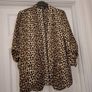 Nasty Gal Leopard Print Satin Edge to Edge Ruched Sleeve Blazer - Size M (UK10/12) Image 2