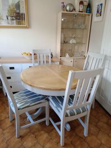 Solid Oak Extendable Dining Table and 4 Chairs