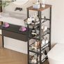 Vegetable Rack with Wooden Top,5-tier kitchen Storage Trolley,Vegetable Trolley on Wheels for Kitchen, Pantry, Office Image 4