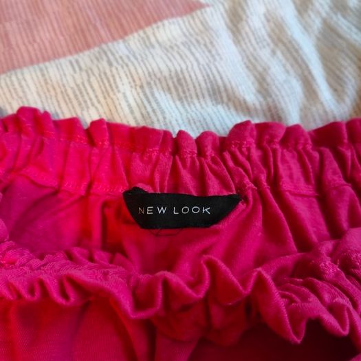 Pink Flare Open Shoulders Top, NEW LOOK, Size 10