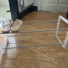 2 Tier Metal & Plastic Shoe Rack