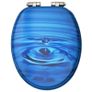 WC Toilet Seats with Soft Close Lid 2 pcs MDF Blue Water Drop Design Image 5