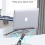 Ergonomic Foldable Computer Stand with Adjustable Height, Ventilated Aluminium Alloy Laptop Riser Desktop Book Stands Compatible with MacBook Air Pro, All 10-16" Laptops (Silver) Image 2
