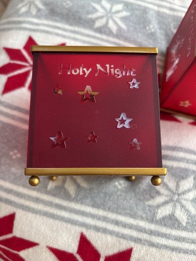 Christmas Pair Tealight Candle Holders (Silent Night)