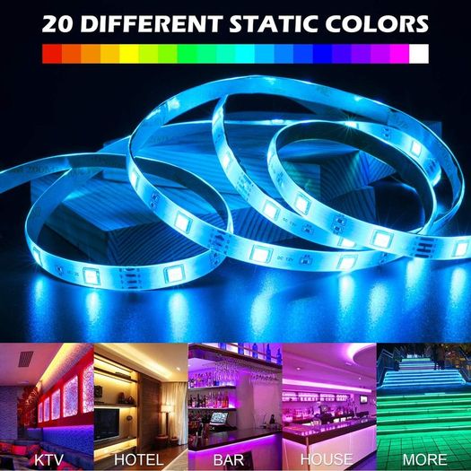 LED Strip Lights 10m with Remote, Sunvook LED Light 32.8ft 300 LED 5050 RGB Lighting IP65 Waterproof Dust-Proof LED lights with 44 Keys Remote Control for Indoor and Outdoor Christmas Decoration (10m)