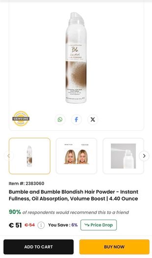 Hair powder Bumble and Bumble - blondish