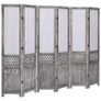 6-Panel Room Divider Grey 210x165 cm Fabric Image 2