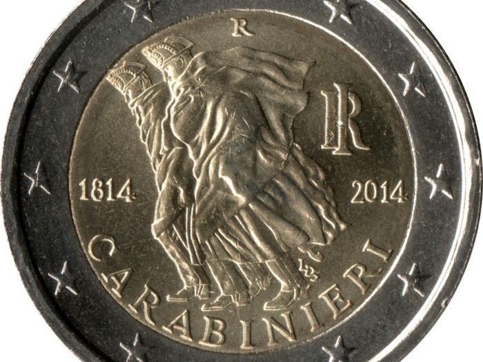 Italy 2 Euro Commemorative Coin 2014- 200th Anniversary of the Carabinieri. Uncirculated.