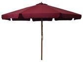 Outdoor Parasol with Wooden Pole 330 cm Burgundy