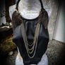 1 Sexy Leather and Chains Bib Necklace Bird Skull Wings Apocalyptic Image 6
