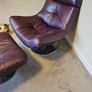 leather chair and footstool Image 4