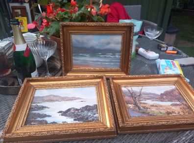 3 original paintings of Ireland by Deirdre O'Donnell, great condition. D18