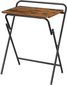_Folding Small Desk Snack Table Space-Saving Sofa Table for Home Office Living Room Easy Assembly Vintage Brown/Black