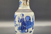 Chinese Nanking 19th Century Antique Vase Blue / White Porcelain