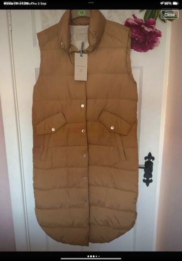 gilet Bnwt Freequent brand mustard gilet size small