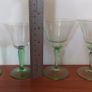 Two Pairs of Fabulous Vintage Cocktail/Liqueur/Small Wine Glasses in Clear and Green Glass, Unknown Makers, but Quality Hand Blown Glass Image 9
