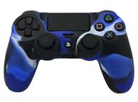 main image for ad PlayStation 4 PS4 Controller Soft Protective Silicone Rubber Cover Case Blue Camouflage
