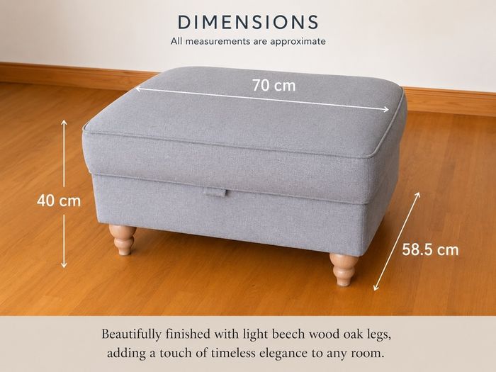 Grey Upholstered Storage Ottoman/Footstool