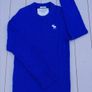 Abercrombie & Fitch cable-knit crewneck mens muscle top sweater blue large size Image 2