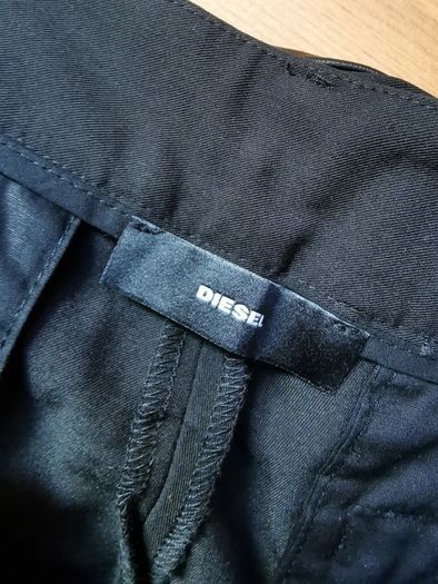 BNWT - Diesel Side-stripe pleat-front Black trouser