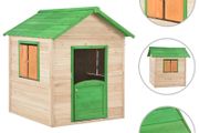 Kids Play House Fir Wood Green