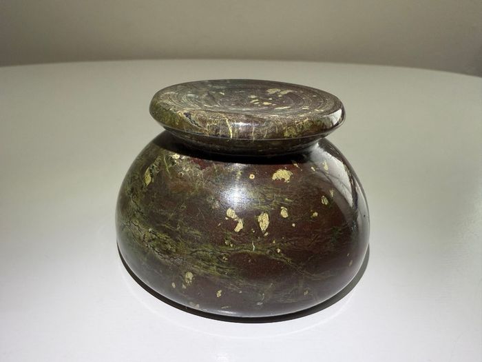 Antique Miniature Turned Cornish Serpentine (Stone Salt or Pin Dish)