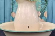 Vintage Enamel Pitcher and Bowl